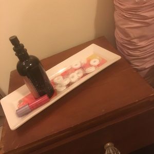 💥5/$25 new glass jewelry tray with gold accents